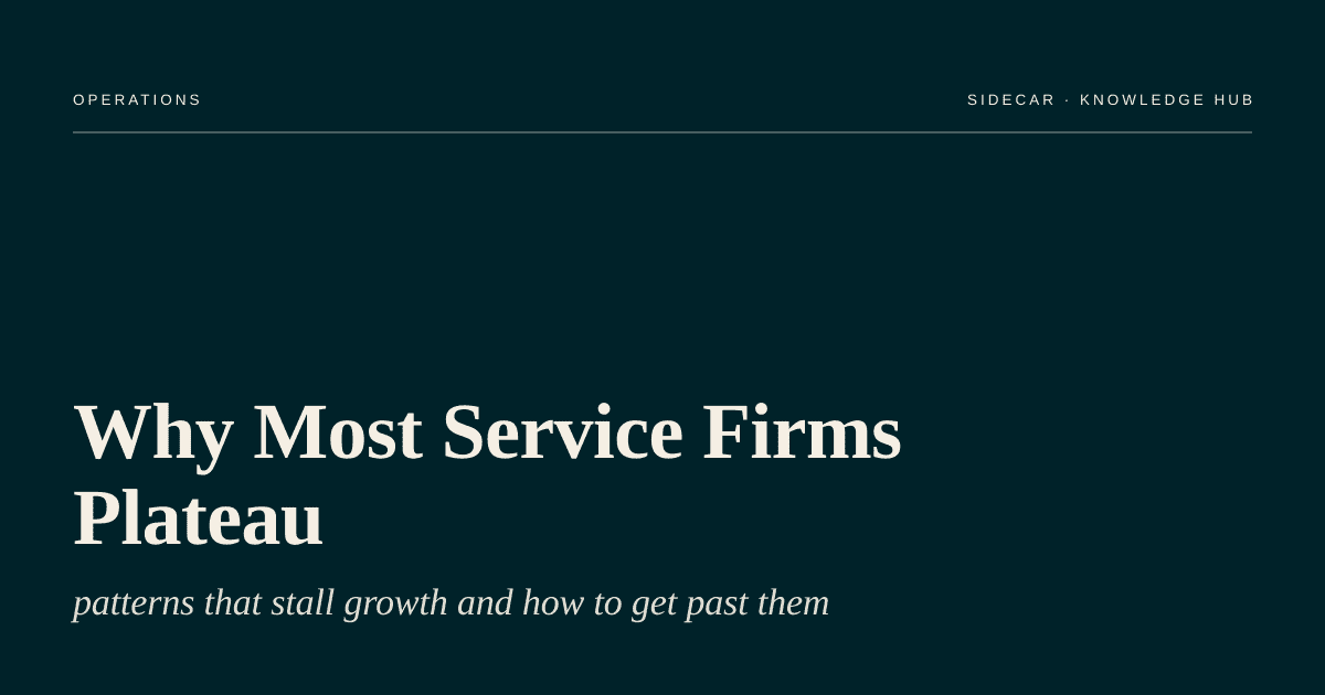 Why Most Service Firms Plateau (and How to Break Through)