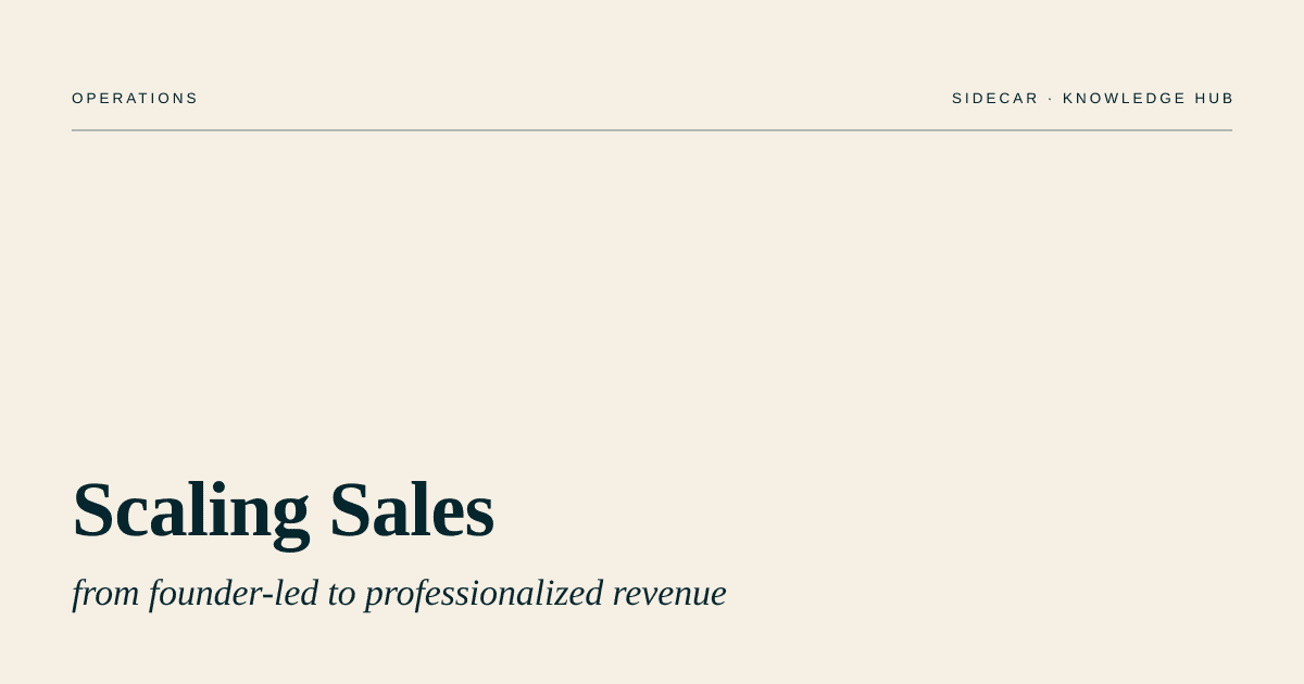 Sidecar Capital Partners logo featuring a professional design focused on scaling sales, revenue growth, and strategic investment solutions for businesses.